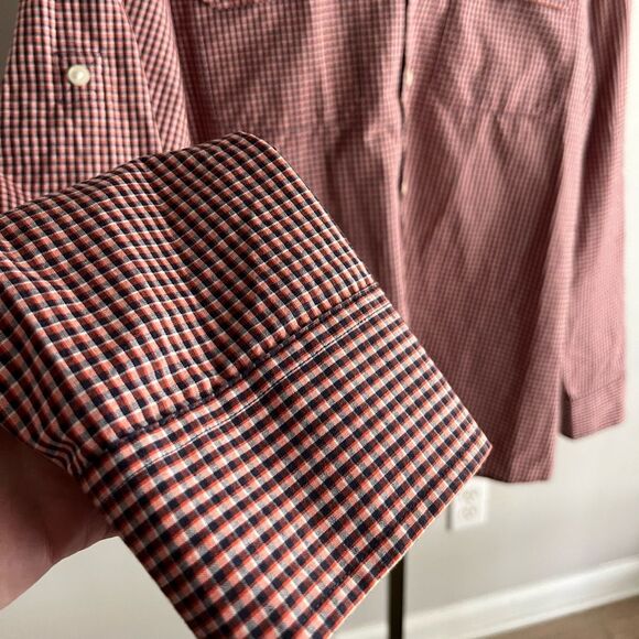 Michael Kors Men’s Red Navy Check Plaid Cotton Button Shirt XL NWT Classic - Picture 7 of 7